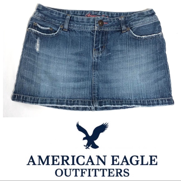 American Eagle Outfitters Dresses & Skirts - American Eagle | Distressed Denim Mini Skirt